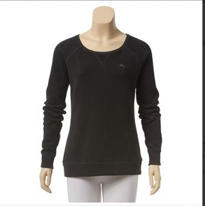 NWT Tommy Bahama Aruba Crew Neck Large Pullover Top Fossil Grey Heather